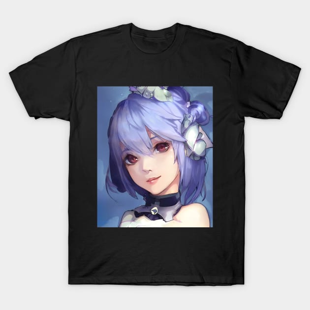 anime girl blue hair T-Shirt by animegirlnft